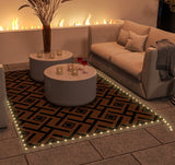 Outdoor Rug with LED String Light and Carry Bag