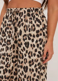 Womans Leopard Print High Waist Palazzo Trousers