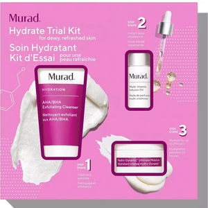 Hydrating Facial Moisturiser Cleanser Exfoliator Trial Kit