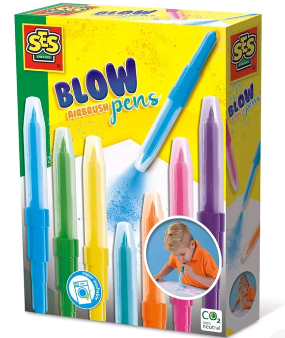 Set of 7 Kids Blow Airbrush Pens