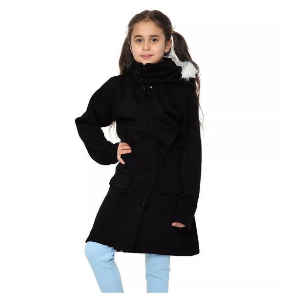 Girls Black Parka Coat