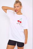 Ladies Oversized Cherry T Shirt