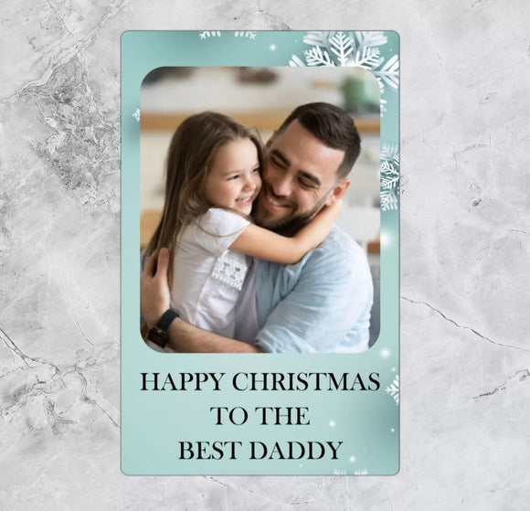 Personalised Photo Happy Christmas To The Best Daddy Wallet Card