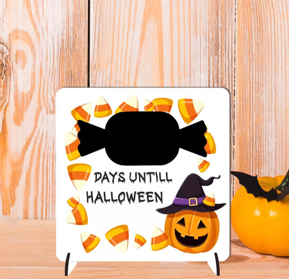 Wooden Reusable Halloween Countdown Chalkboard