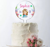 Personalised Childrens Birthday Themed Acrylic Age Cake Toppers