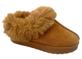 CHILDRENS WARM WINTER FAUX FUR LINED SNUGG SLIPON SLIPPERS