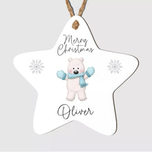 Load image into Gallery viewer, Personalised Merry Christmas Tree Star Bauble