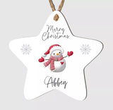 Personalised Merry Christmas Tree Star Bauble