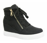 LADIES DIAMANTE WEDGE HIGH TOP ANKLE BOOTS