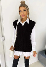 Load image into Gallery viewer, Ladies Cable Knit Sleeveless Knitted Jumper