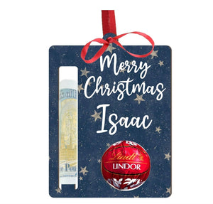 Personalised Christmas Lindt Chocolate/Money Holder Tree Decoration