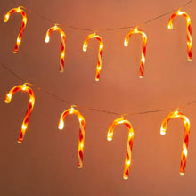 Load image into Gallery viewer, 10PC Candy Cane LED String Lights