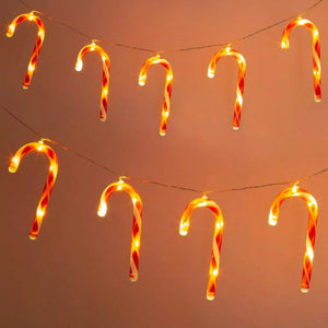 10PC Candy Cane LED String Lights