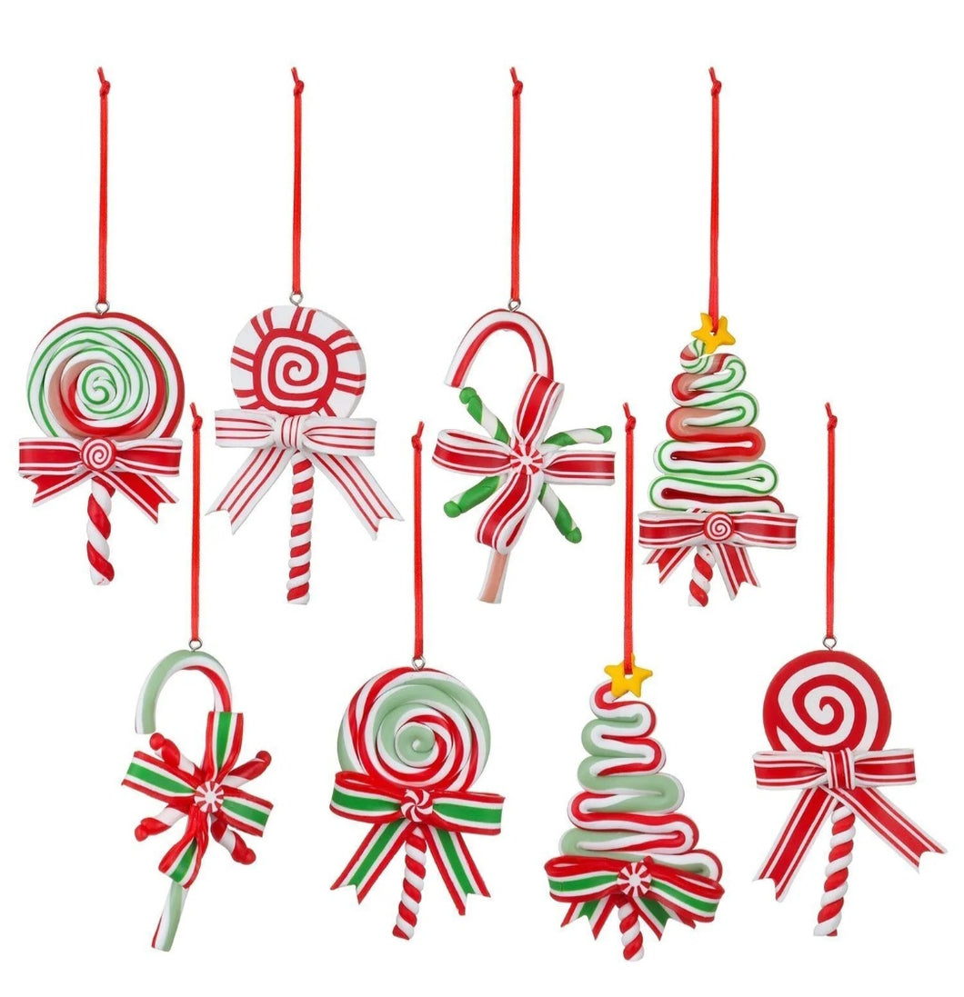 8 PC Cute Candy Cane Christmas Tree Decorations