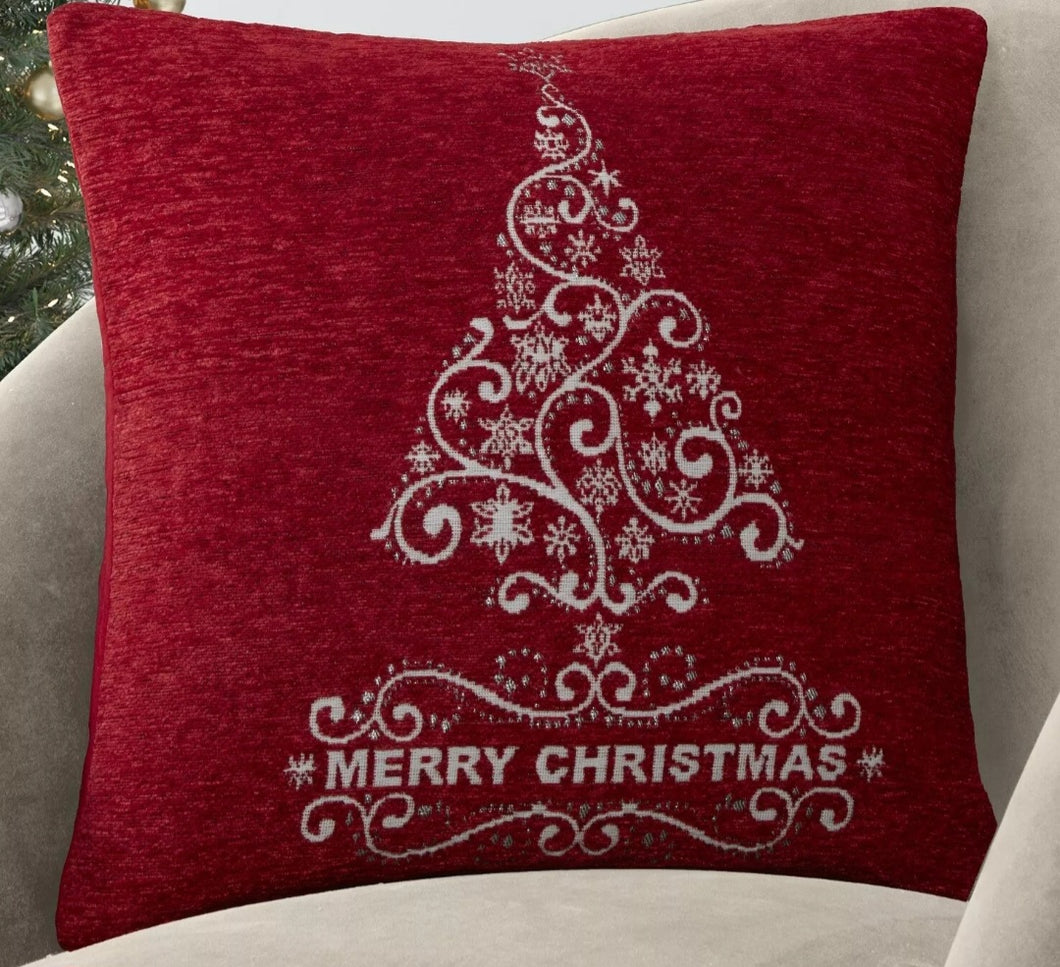 Merry Christmas Tree Filled Cushion