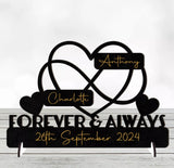 Personalised "Forever & Always" Anniversary  Infinity Heart Freestanding Plaque