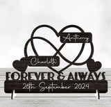 Personalised "Forever & Always" Anniversary  Infinity Heart Freestanding Plaque