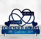 Personalised "Forever & Always" Anniversary  Infinity Heart Freestanding Plaque