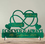 Personalised "Forever & Always" Anniversary  Infinity Heart Freestanding Plaque