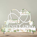 Personalised "Forever & Always" Anniversary  Infinity Heart Freestanding Plaque