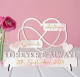 Personalised "Forever & Always" Anniversary  Infinity Heart Freestanding Plaque