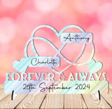 Personalised "Forever & Always" Anniversary  Infinity Heart Freestanding Plaque