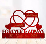 Personalised "Forever & Always" Anniversary  Infinity Heart Freestanding Plaque