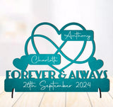 Personalised "Forever & Always" Anniversary  Infinity Heart Freestanding Plaque