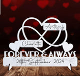 Personalised "Forever & Always" Anniversary  Infinity Heart Freestanding Plaque