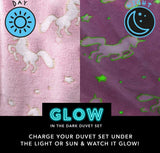 Glow In The Dark Unicorn Duvet Set