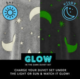 Glow In The Dark Moon and Stars Duvet Set