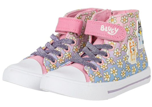 Girls Bluey Hightop Canvas Trainers