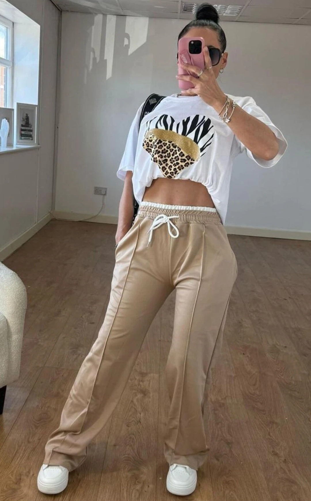 Womens High Waist Palazzo Trouser Pleated Wide Leg Bottoms