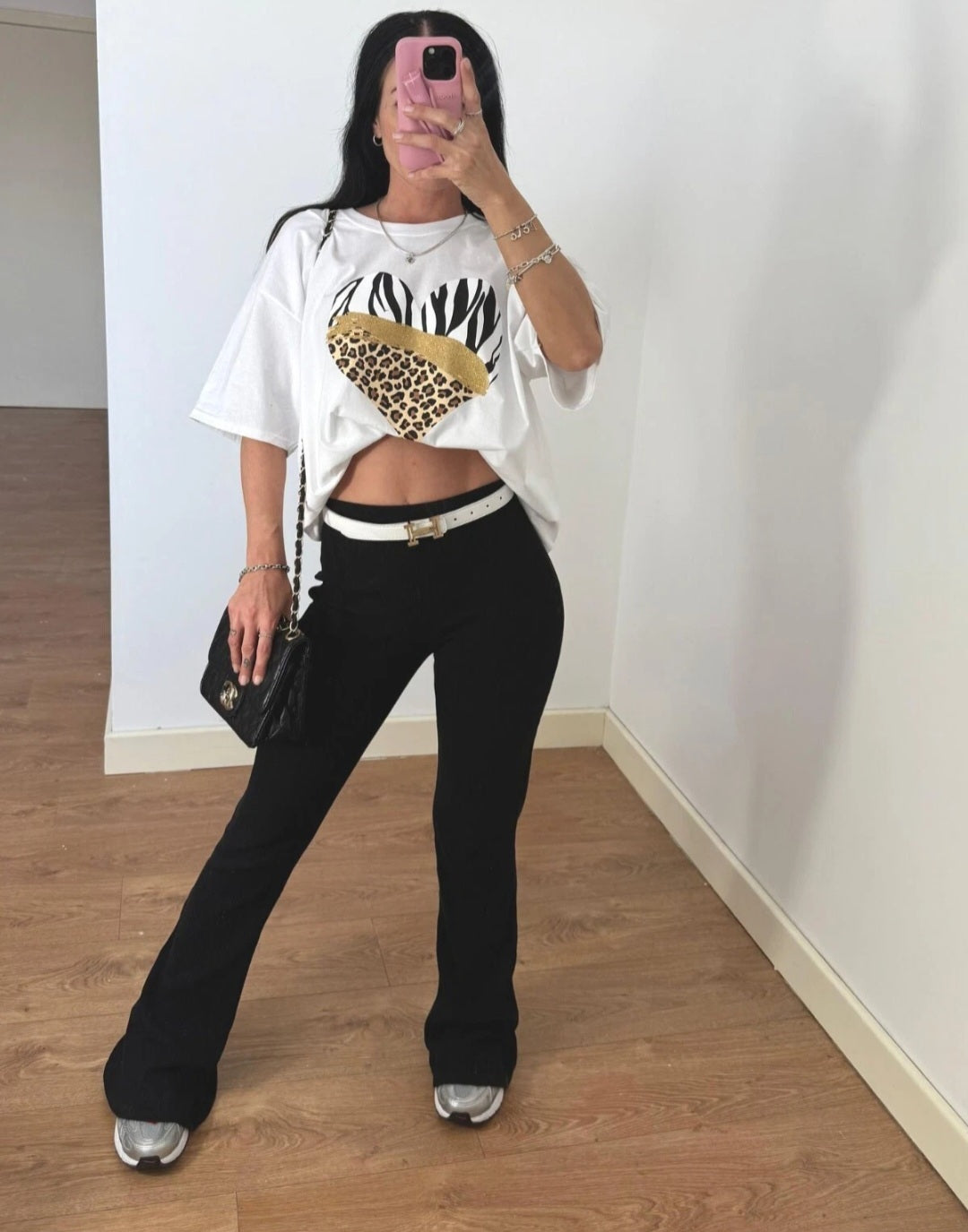 Womens Zebra Heart Graphic T Shirt