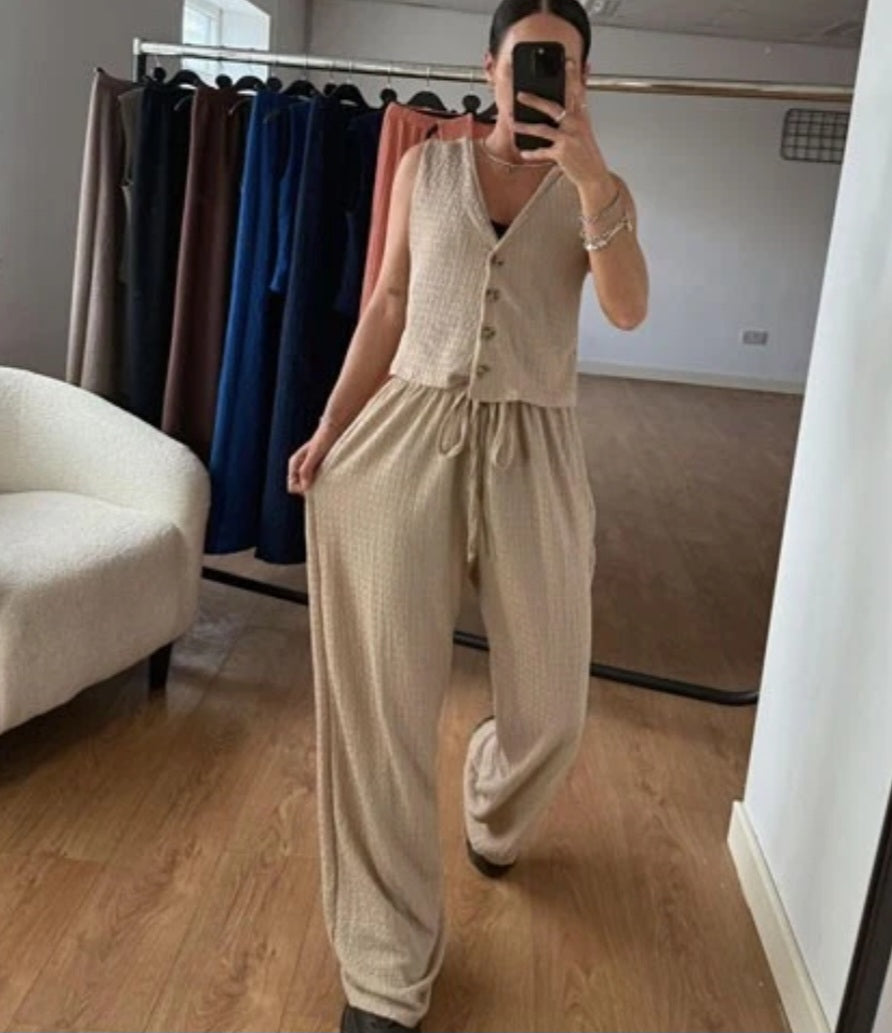 Womens Vest Loungewear CoOrdinate Set