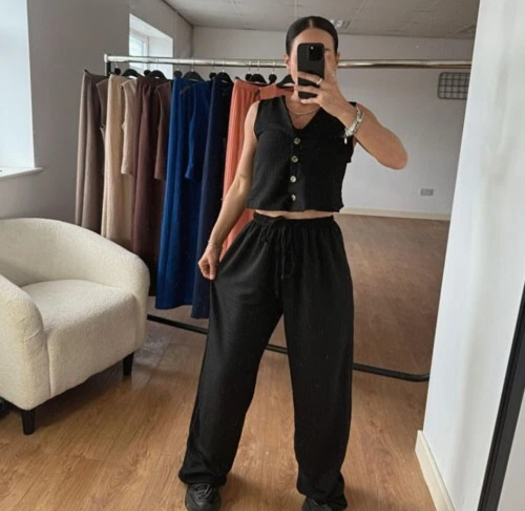 Womens Vest Loungewear CoOrdinate Set