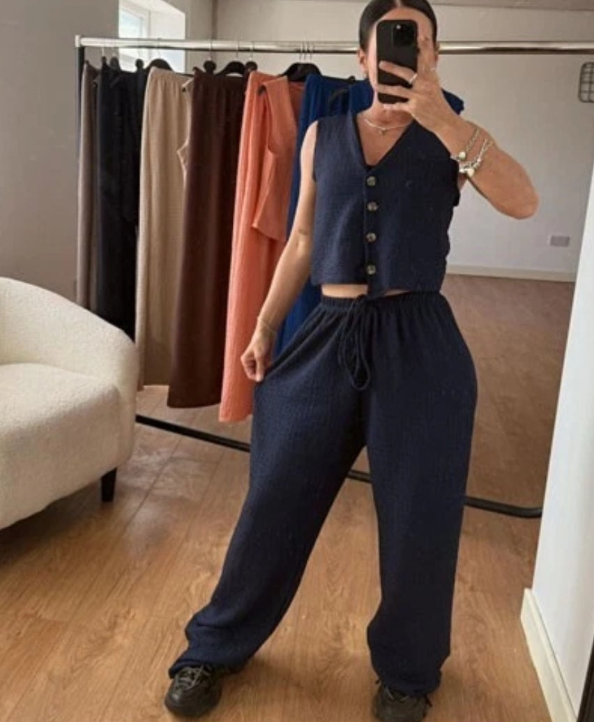 Womens Vest Loungewear CoOrdinate Set