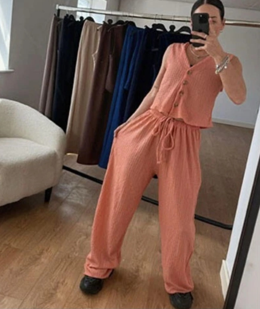 Womens Vest Loungewear CoOrdinate Set