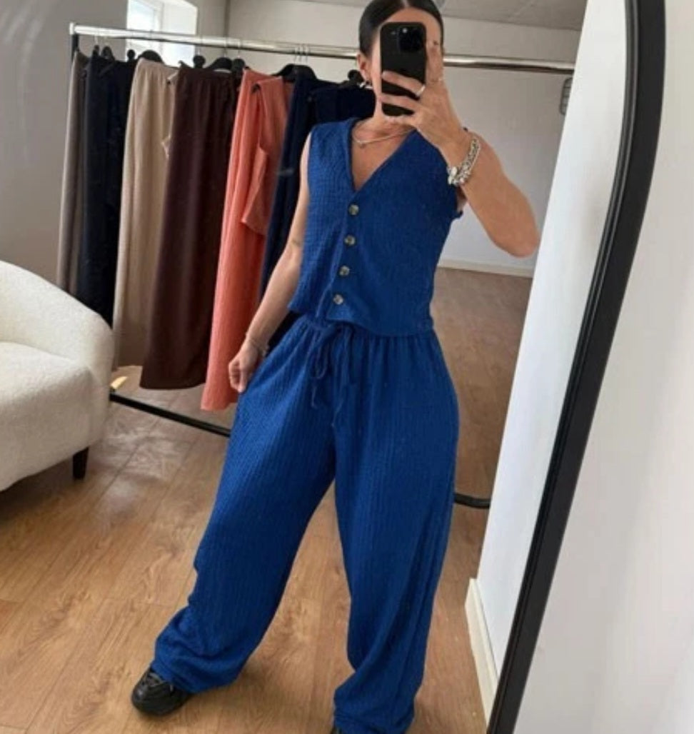 Womens Vest Loungewear CoOrdinate Set