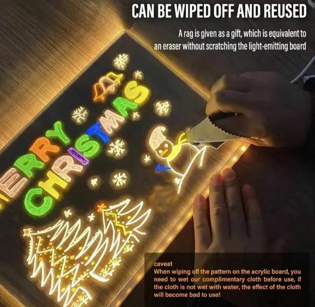 LED Note Board w/ 7Colour Pens