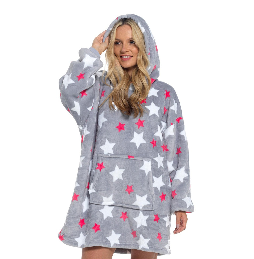 Ladies Oversized Star Hoodie Blanket