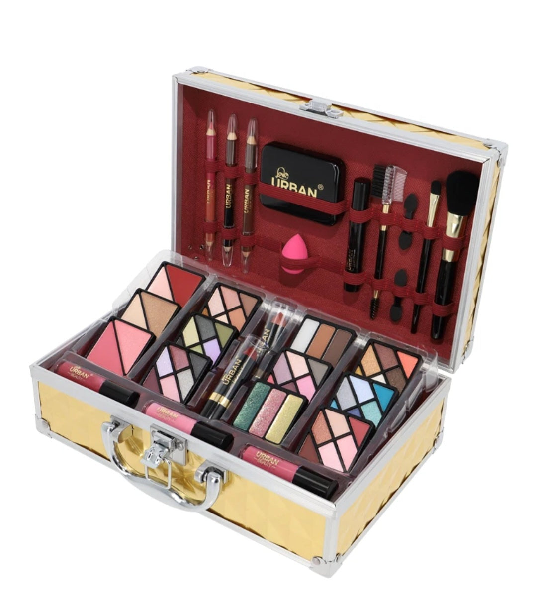 73pc Vegan Makeup Cosmetic Set Travel Size Vanity Case Premium Beauty Gift Box
