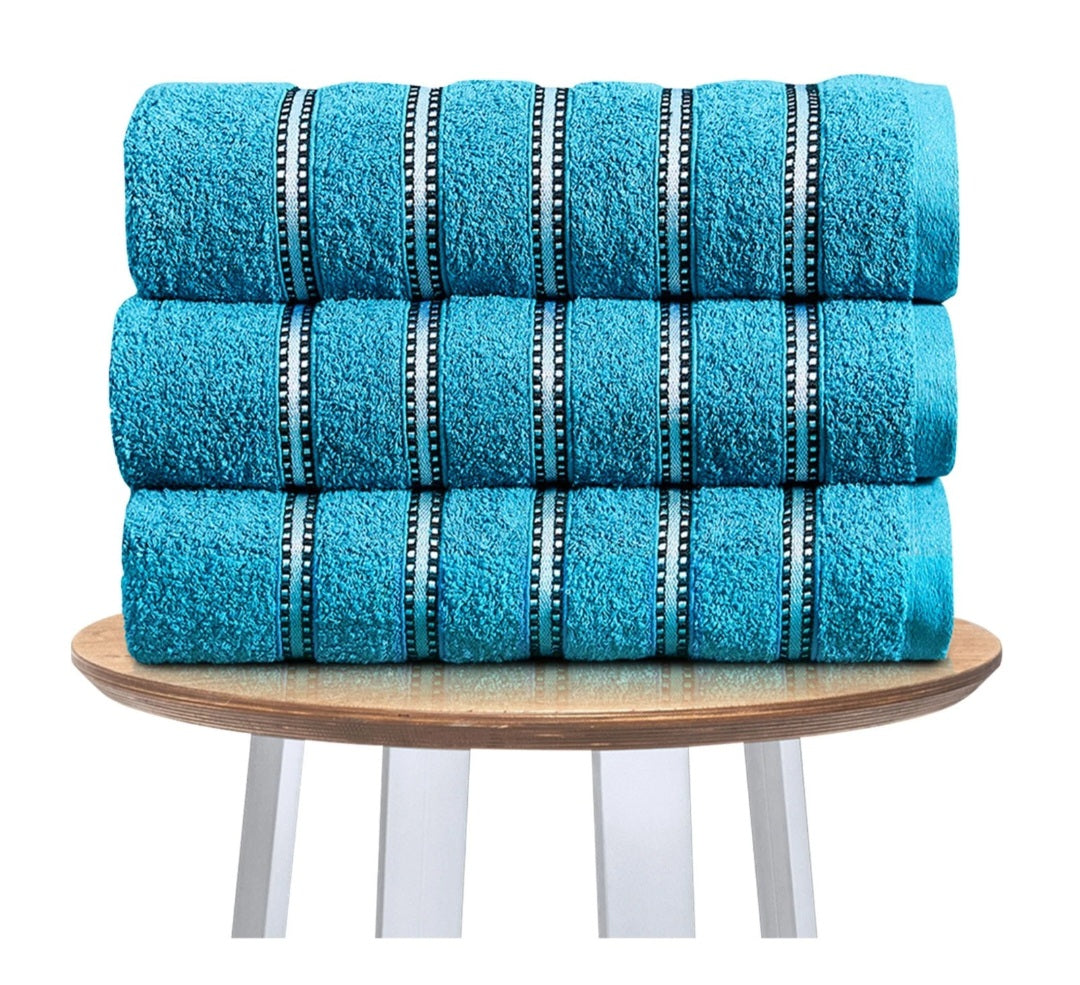 PK Of 3 Luxury Hand Towels Or Bath Sheets Set