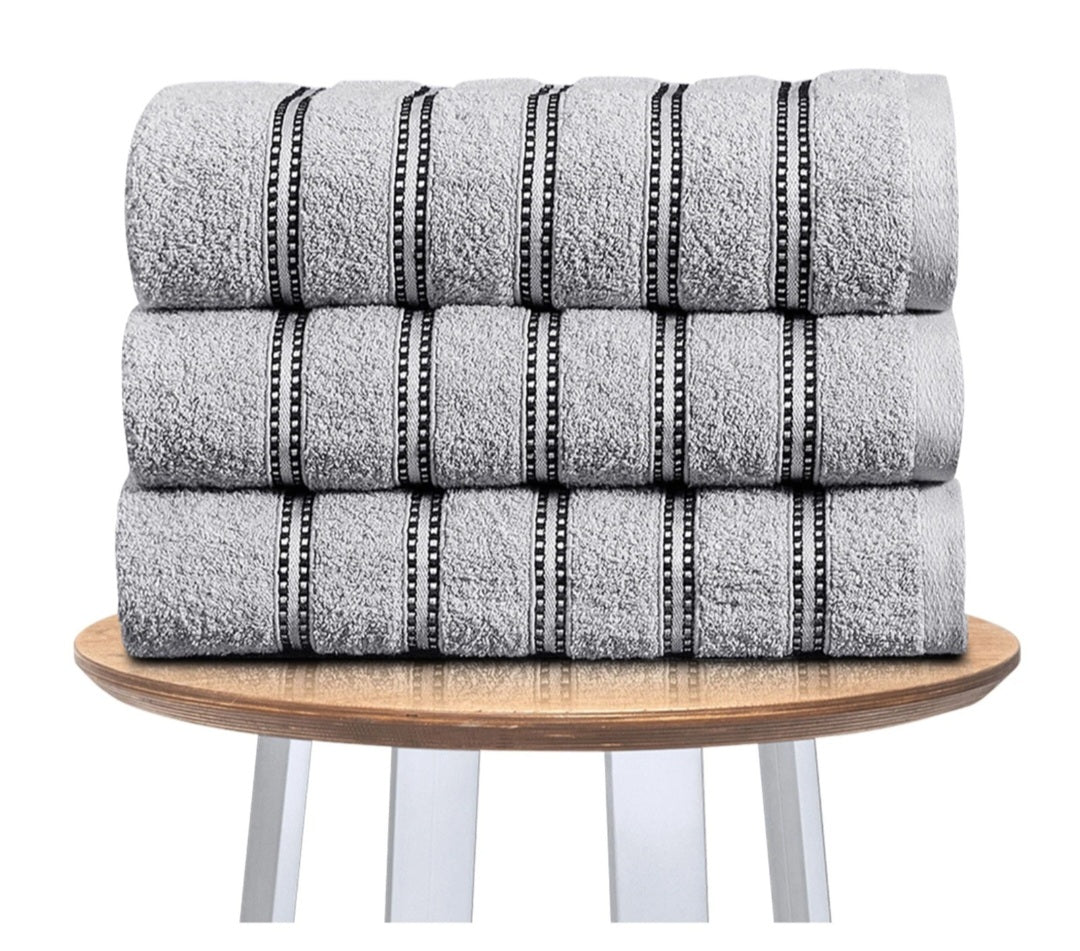 PK Of 3 Luxury Hand Towels Or Bath Sheets Set