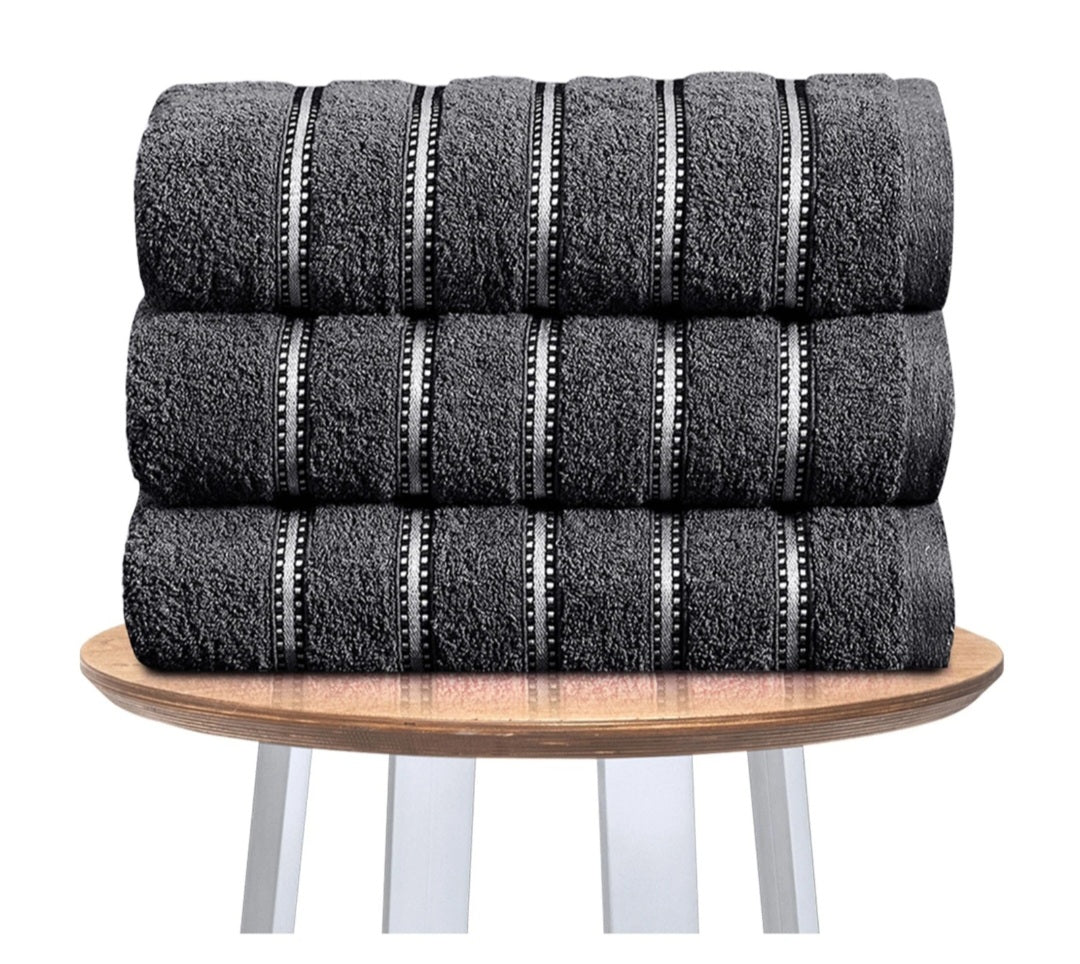 PK Of 3 Luxury Hand Towels Or Bath Sheets Set