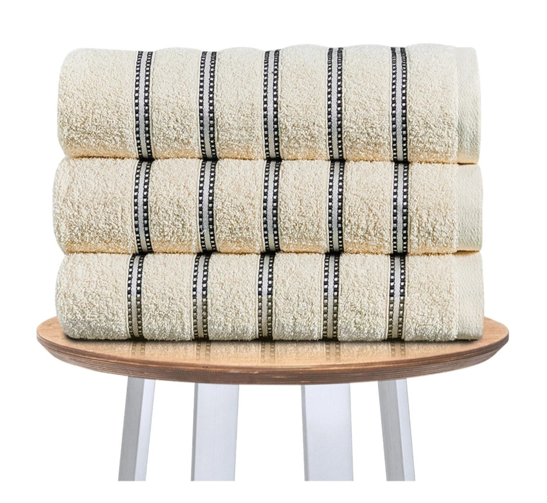 PK Of 3 Luxury Hand Towels Or Bath Sheets Set