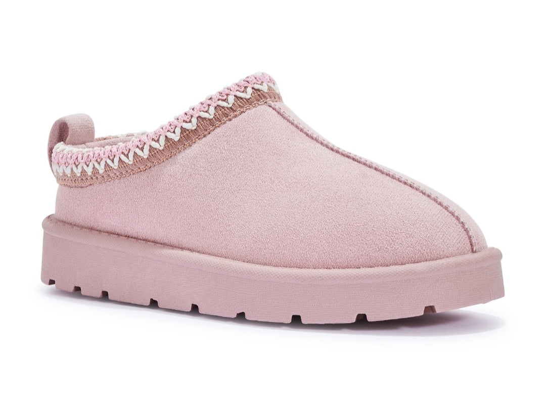 NEW KIDS SLIP ON WARM FAUX FUR LINED SLIPPER SHOES