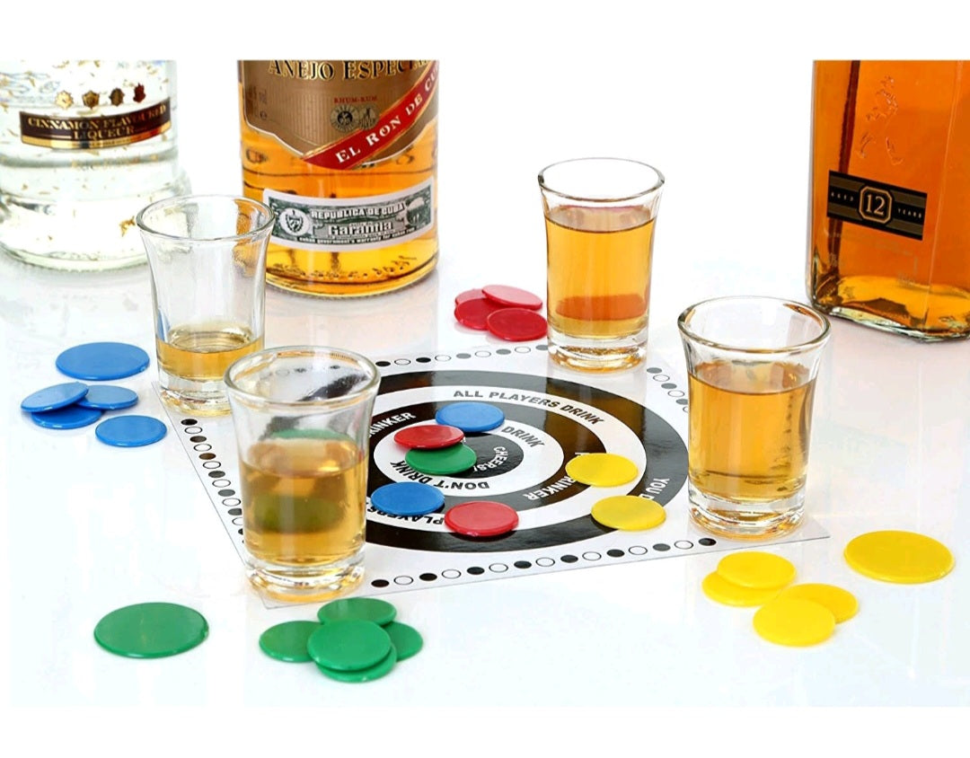 Tiddly Drinks Shot Glass Party Spinner Challenge Adult Drinking Game