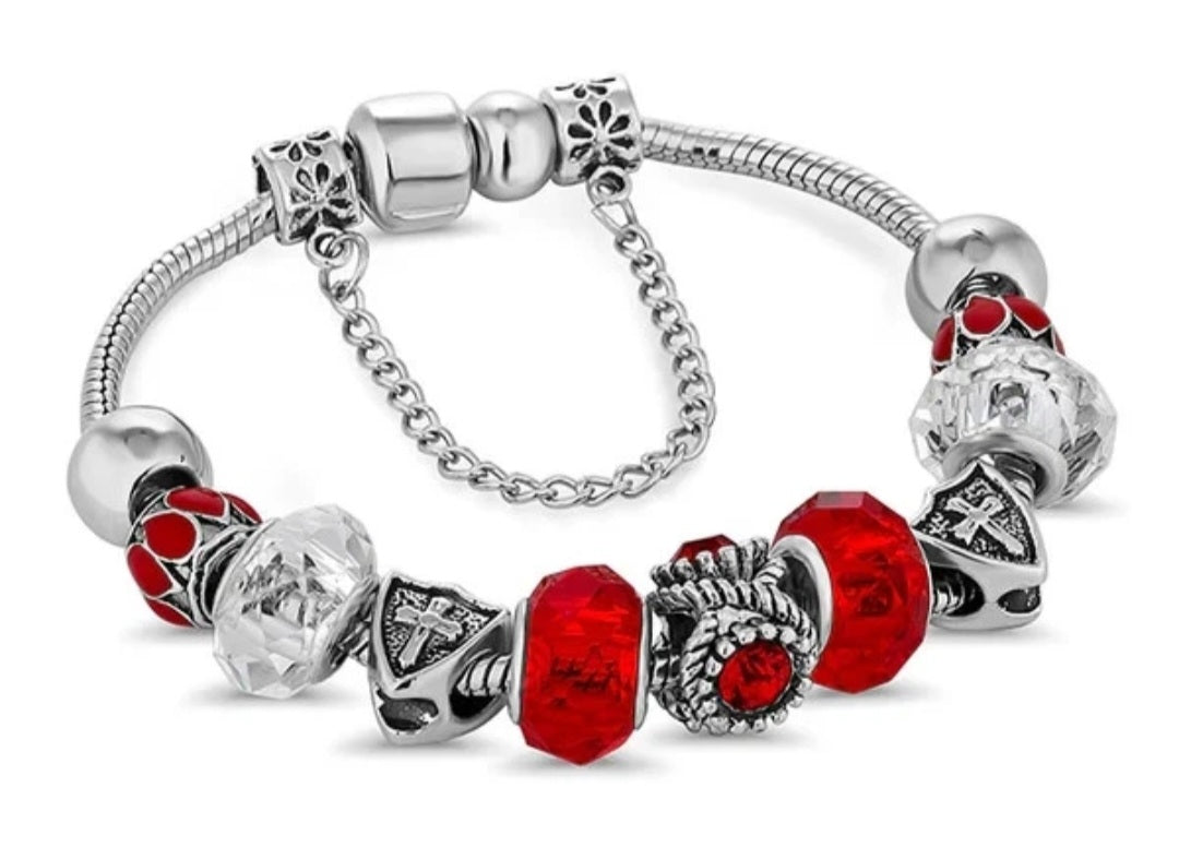 Red Diamond Style Ava Charm Bracelet