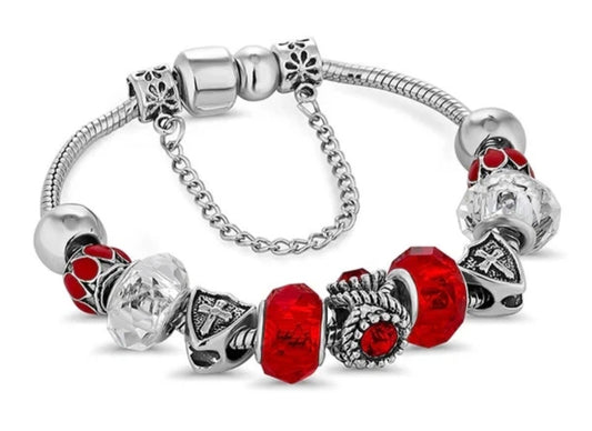 Red Diamond Style Ava Charm Bracelet